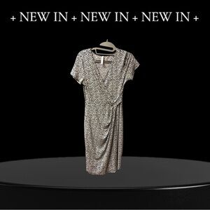 Elegant Navy and White Patterned Dress by GILLI